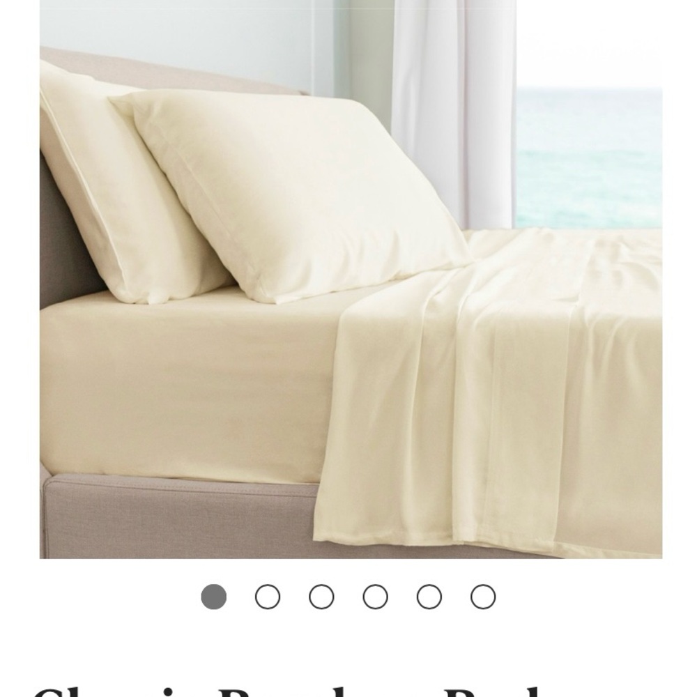 Gorgeous Cariloha Viscose Bamboo Ivory Sheet Set Fitted & Flat Cali King New